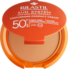 Rilastil crema solare viso 50+ spf compatta uniformante sun system protezione molto alta n. 03 bronze