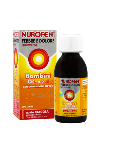 Nurofen Bambini Febbre e Dolore 100 mg/5 ml Gusto Fragola 150 ml