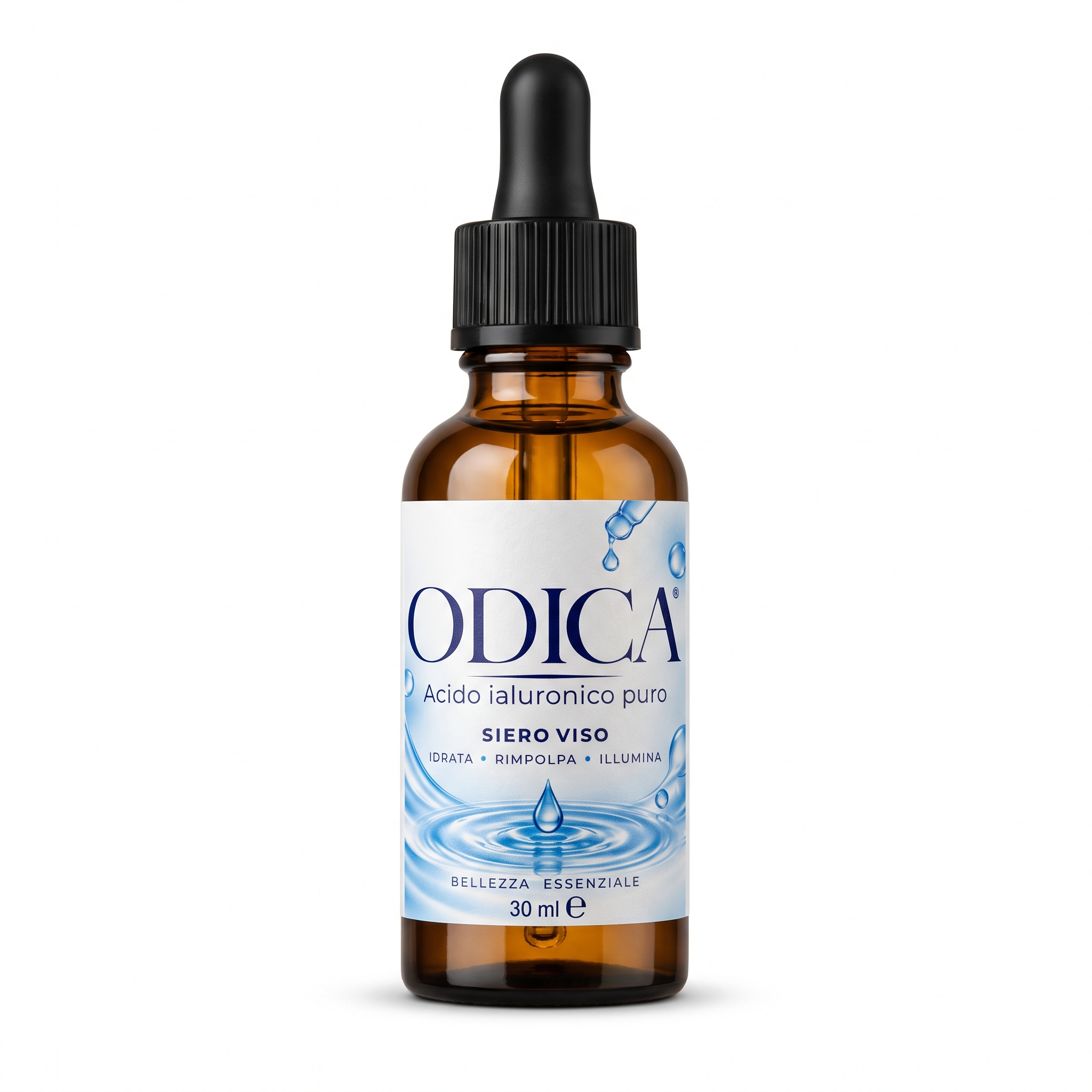 ODICA Acido ialuronico puro, siero viso 30 ml in flacone di vetro con contagocce