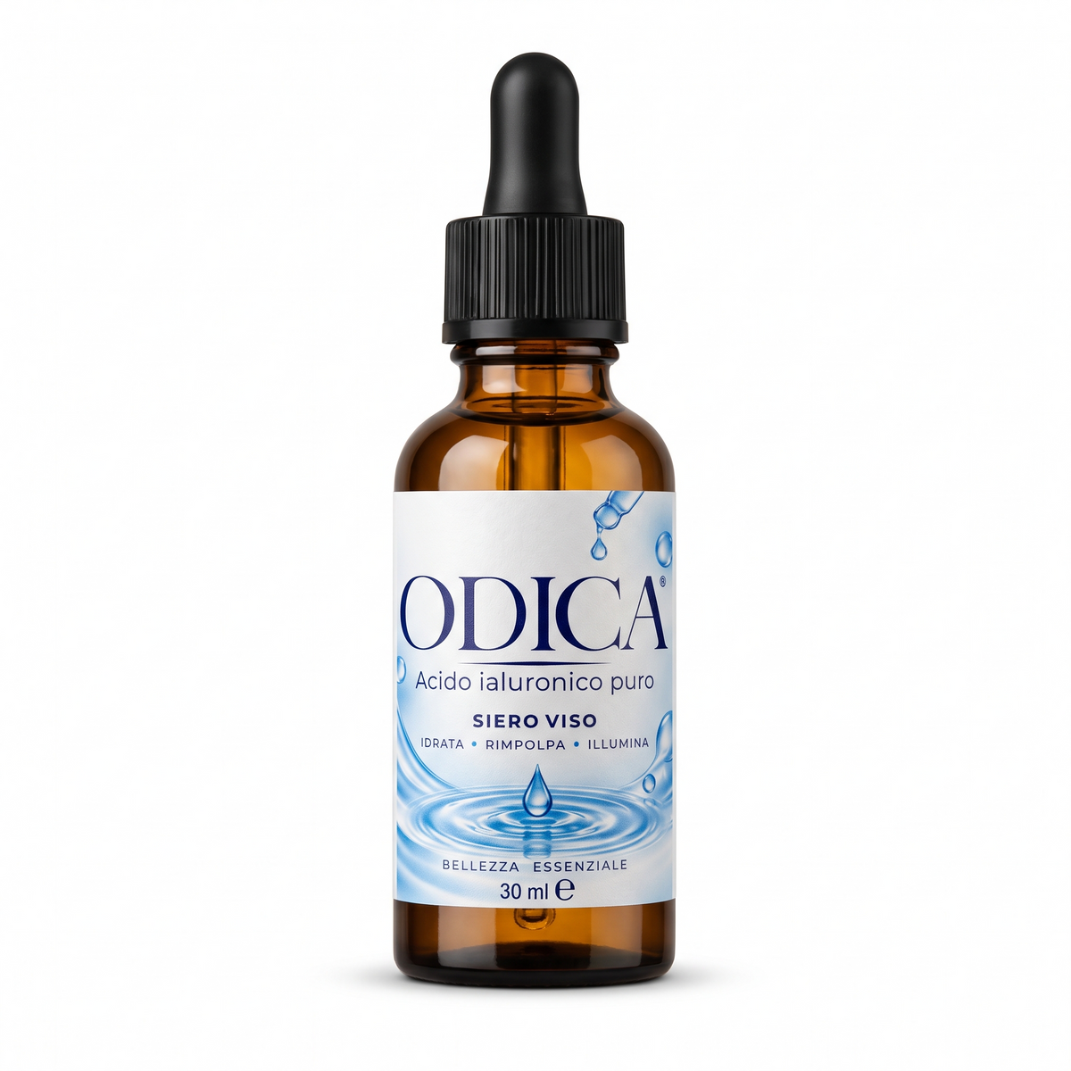 ODICA Acido ialuronico puro, siero viso 30 ml in flacone di vetro con contagocce