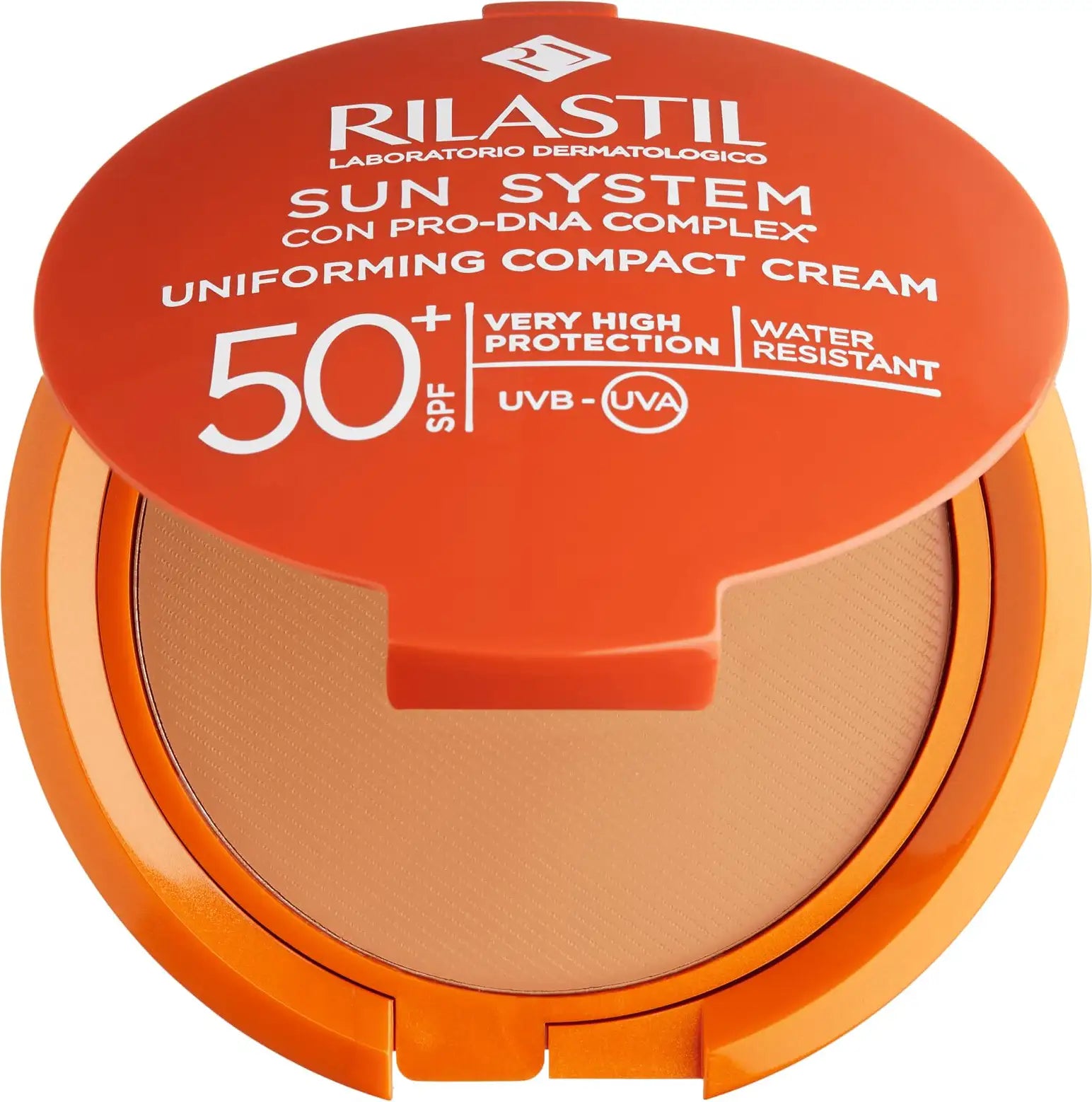 Rilastil crema solare viso 50+ spf compatta uniformante sun system protezione molto alta n. 03 bronze
